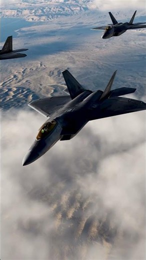 COMMANDER-IN-CHIEF ESCORT: F-22 Raptors escort Air Force One over hostile territory.