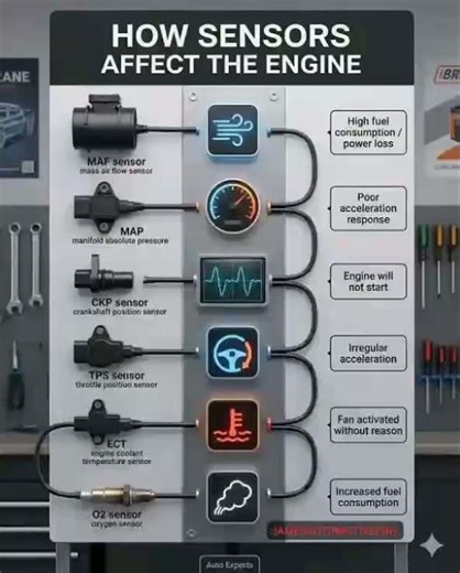 How Sensor Affect The Engine Schematic Illustration #sensor#mechatronic #jamesautomotiveeng