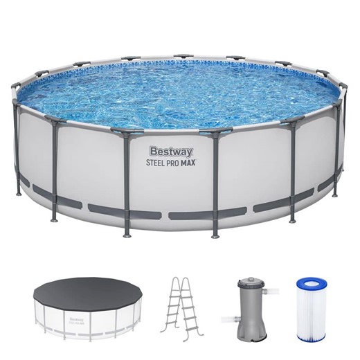 Reviews for Bestway Steel Pro MAX 15 ft. Round 48 in. Deep Metal Frame Pool Set | Pg 1 - The Home Depot