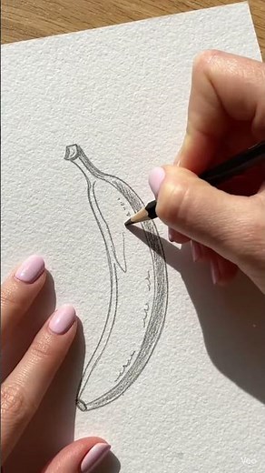 🍌 Watch this realistic drawing in seconds! ✏️✨So easy, anyone can try it!