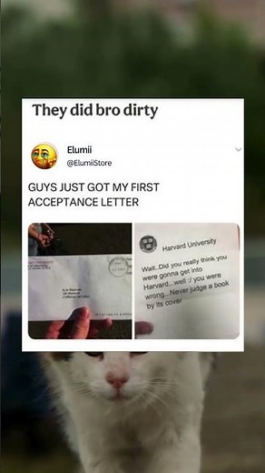 His acceptance letter from Harvard