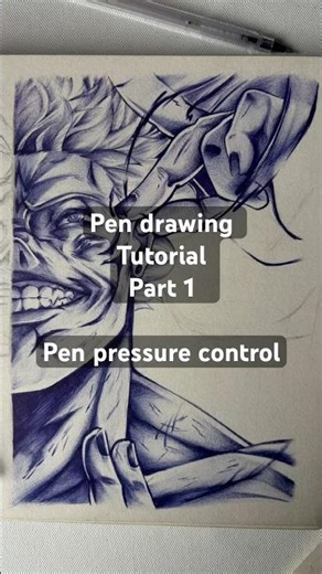 Pen drawing tutorial part 1 pen pressure control #art #drawing #pendrawing #howtodraw #viral #short