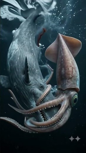 🦑 Giant Squid vs Sperm Whale 🐋 The Ultimate Deep Sea Predator Battle!