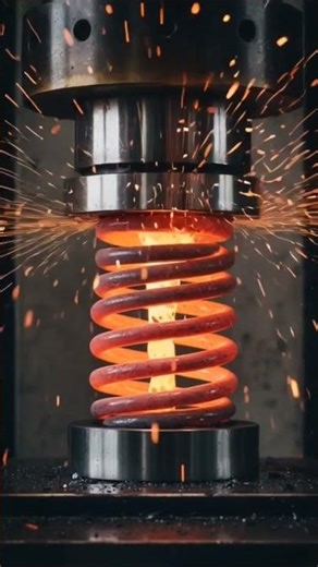 Hydraulic Press vs 500°C Hot Iron Spring Will It Survive?