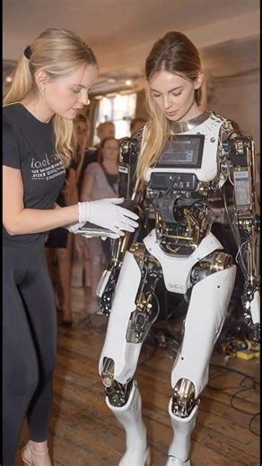 Android learning to walk 😮🤔🦾 #android #humanoid #futuristic