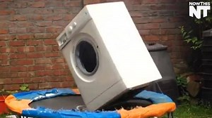 8.4M views · 15K shares | This is what happens when you bounce a washing machine on a trampoline | NowThis | Facebook