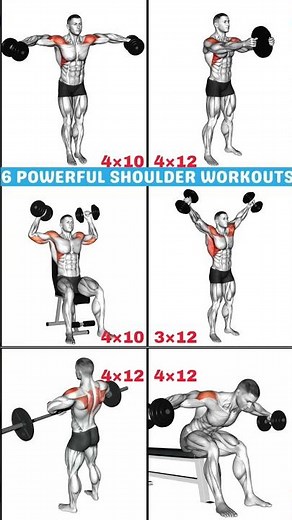 6 Powerful Shoulder Workouts for Strength and Size #workout #shoulderworkout