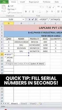 Quick Tip: Fill Serial Numbers in Seconds!