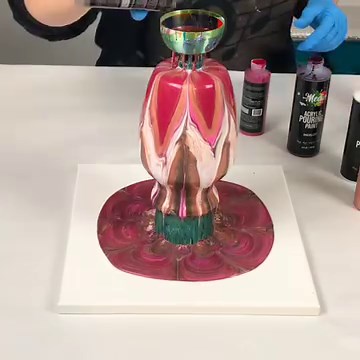 577K views · 4.1K reactions | Not the usual colors I use, but I love this acrylic pour on a vase through a leaky cup :) | Mixed Media Girl | Facebook