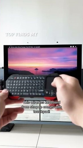 This wireless keyboard with touchpad is so compact!