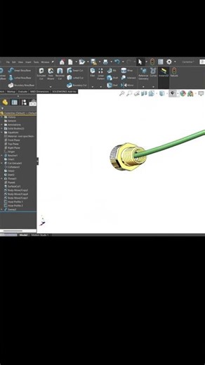 Como agregar un cable en SOLIDWORKS #tutorial #ingenieria