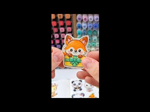 Present fox🦊 How to make stickers (no baking paper)