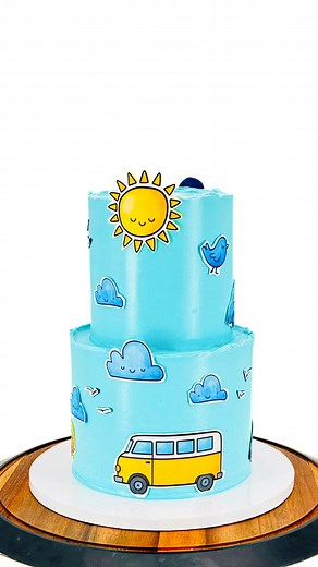 Sunny skies, happy vibes, and the cutest little bus ride 🎒🌤️✨ Cake flavor : Lemon blueberry cake with cream cheese and blueberry compote! Icing : Vanilla buttercream! Follow @tilisbakery for more! 🥳 #tilisbakery #atxbakery #austincakes #customcakesatx #kidsbirthdaycake #sunshinecake #bluebuttercream #cakestagram #cakedecorating #caketrends #bakersofinstagram #dessertgoals #buttercreamcake #twotiercake #cutecakeideas #austintexas #atxevents #atxfoodie #birthdaycakes #adorablecakes #caketopper 