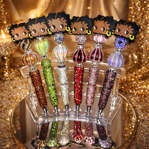 New Classic Lady Beaded Pen, African American Sparkle Writing Pen - Etsy