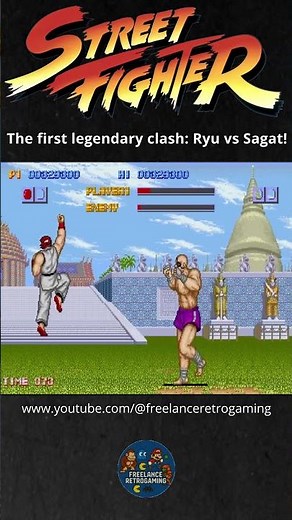 Street Fighter 1 – 1987 - Ryu vs Sagat | The Origin of a Legend #retrogaming #gamingshorts