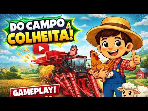 À COLHEITA🌾🚜! Aventura no Farming Simulator 17 / FAZENDINHA DO ESTÊVÃO