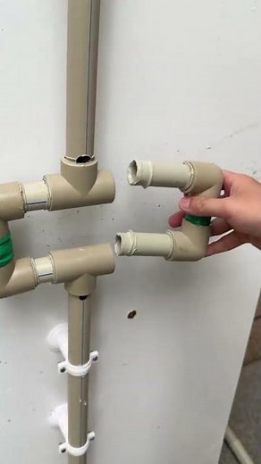 This is a simple and fast process of connecting square-shaped PVC pipes with a blue tool.