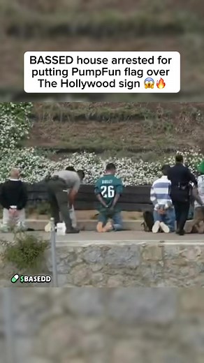 BASSED house arrested for putting PumpFun flag over The Hollywood sign 😱🔥 #pumpfun #streamerclips