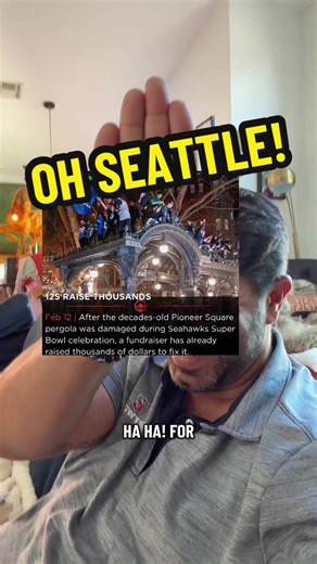 Seattle fixed Seattle after they broke Seattle: Super Bowl Stories that seem fake but are true! Seattle fans better known as the 12s, damaged a piece of Seattle history downtown in Pioneer Square and immediately raised enough money to fix it. #superbowl #seattle #truestory #superbowlparade #damage