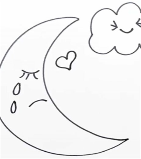 How to draw Moon and Cloud ? #howtodraw ,#drawingtutorial ,#tiktokart ,#satisfying