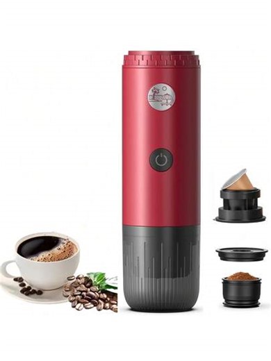 Portable Electric Espresso Machine, Mini Travel Coffee Maker, Suitable For Hot & Cold Drinks, Easy-To-Use Button Control, 2-In-1 Car Coffee Machine With USB-C Charging, Grind Coffee Beans Or Use Capsules, Ideal For Home, Office, Camping, Car And Travel | SHEIN