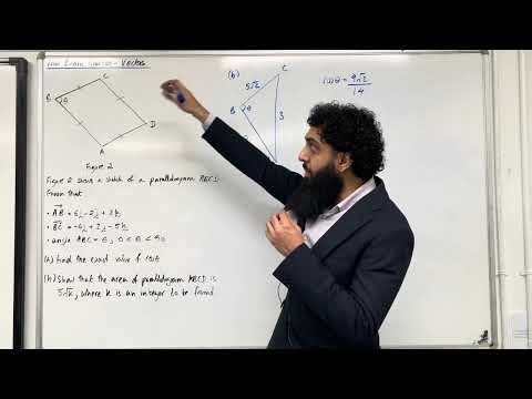 Pure Maths Exam Question - Vectors, Parallelogram and Area of a Parallelogram