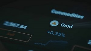 Commodities prices on stock exchange for Gold, Silver, Copper, Natural Gas and other, scrolling the list on smartphone