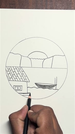 how to draw scenery with pencil step by step|how to make a beautiful scenery