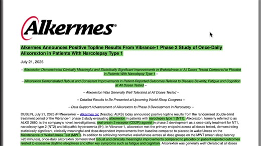 Alixorexant: Orexin-2 Receptor Agonist Shows Promising Results | Rakesh Jain, MD, MPH posted on the topic | LinkedIn