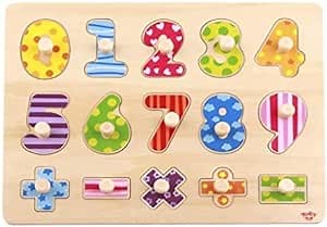 Amazon.com: Montessori Wooden Peg Puzzle - Numbers Sorting Board for Ages 1-3, Enhance Learning & Fine Motor Skills, Perfect Toddler Gift : Toys & Games
