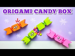 How to make no glue origami candy box easy | origami secret surprise box 🍬🌈🎊