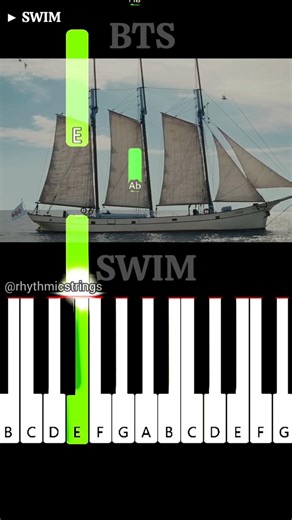 BTS - SWIM | Easy Piano Tutorial #shorts #kpop #trending