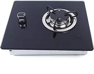 Gas Camping Stove 1 Burner Boat Caravan RV Camper LPG Gas Stove RV Cooktop Stove with Tempered Glass Lid 1800W (GR-B001, 1 Burner)