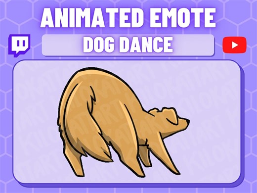 Animated Golden Retriever Dance Emote - Twitch - Discord - Stream - Fantasy - Gaming - Cute - Wolf - Youtube - Ready to Use - Furry - Kawaii - Etsy