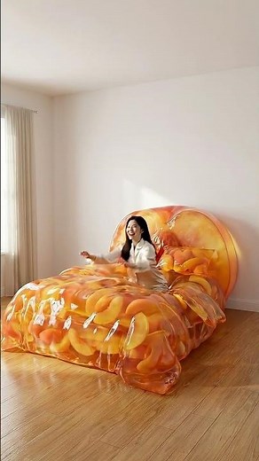 🔴 Giant Peach Jelly Bed 🤤 #ASMR #Satisfying #Jelly #Bed #FYP