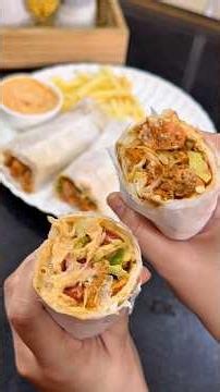 Make Crispy Chicken Shawarma Wrap at home like a pro with This trick!#cooking #recipes