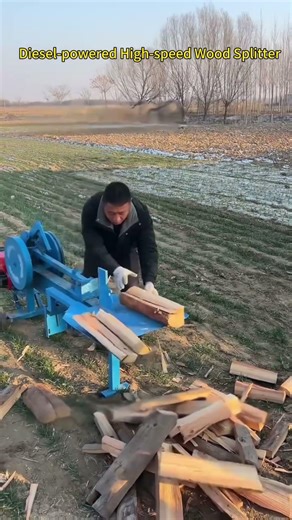 Diesel-powered High-speed Wood splitter Household wood splitting Tool #woodsplitting