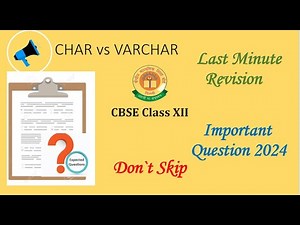 CHAR vs VARCHAR | MYSQL | Class 12 | Class 11 | Computer Science | Informatics Practices