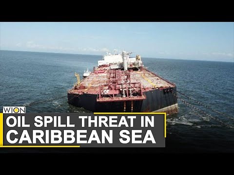 Tilting oil tanker on brink of sinking | Oil crisis unfolding in Gulf of Paria | Caribbean Sea