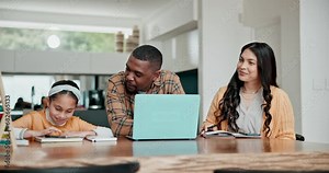 Home school parents, phone or child learning, typing web search or check homework info. Mom, dad or family help, support and kid research youth development, education or online knowledge on cellphone