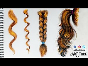 How to Draw Realistic Hair using Oil Pastel and Pencil Color | Easy Hairstyles Step by Step