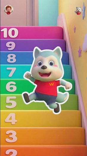 Playing up the stairs with Wolfoo 🪜| Learn Numbers With Stairs #learnnumbers #shorts
