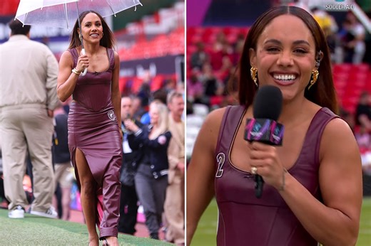 Alex Scott in bold outfit at Soccer Aid as fans spot surprising detail on dress