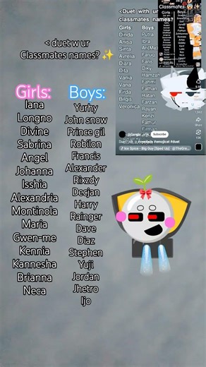duet w ur classmates names