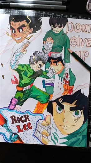 cómo dibujar a rock lee🖊️ #art #drawing #rocklee #howtodraw #fanart