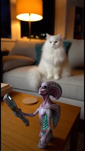 My Cat Thinks the Alien Is Completely Ridiculous #shorts #cats #alien