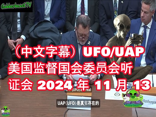 1/4（中文字幕）UFO/UAP 美国监督国会委员会听证会 2024 年 11 月 13 日 外星人 US congress alien disclosure