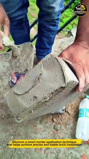 Smart Mortar Application For Precise Brick Installation #Masonry #Construction