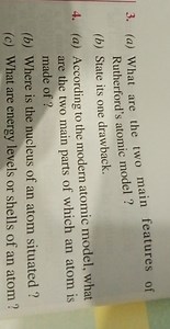 (a) What are the two main features of Rutherford's atomic model... | Filo
