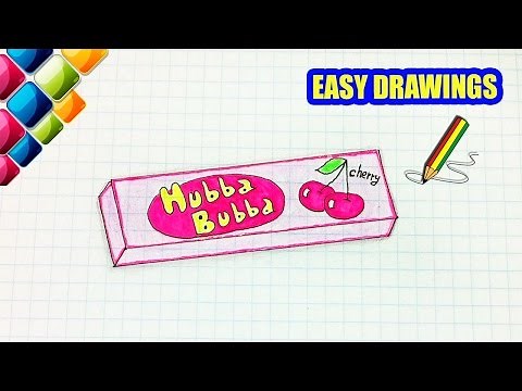 Easy drawings #252 How to draw a hubba bubba / drawings for beginners